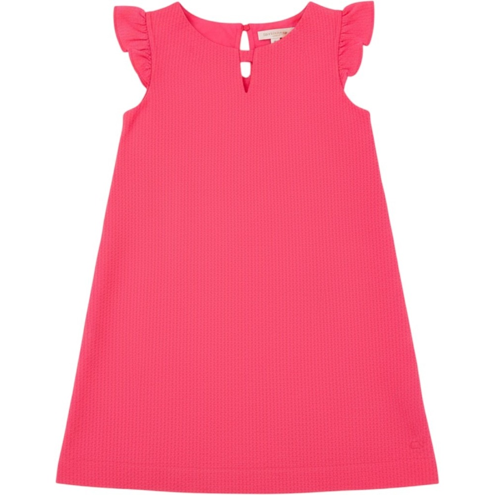 Vineyard Vines Dress Kids 6 Pink Performance Ruffle Seersucker 7Q001494